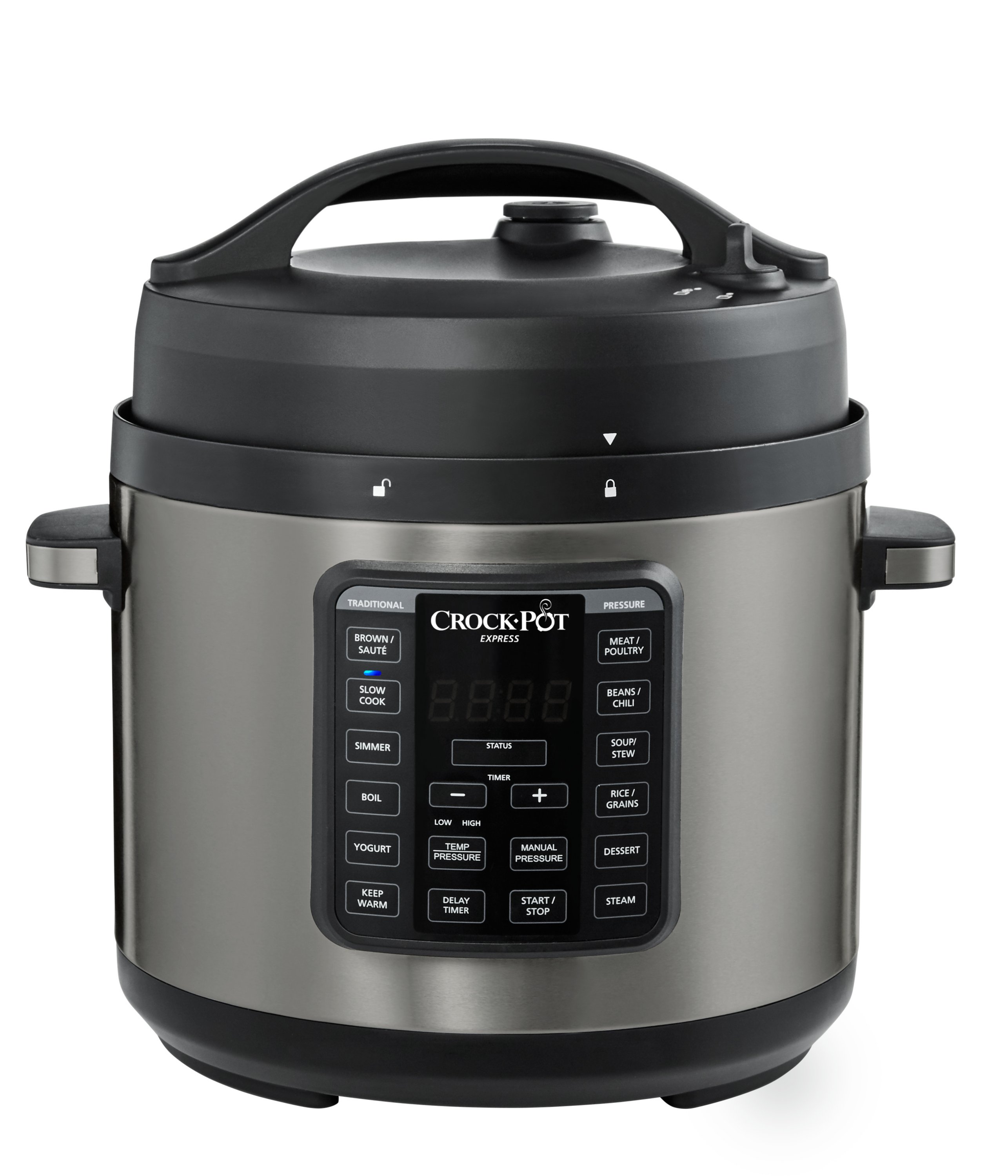 Crock Pot Express 6 Qt Pressure Cooker Black Stainless Steel